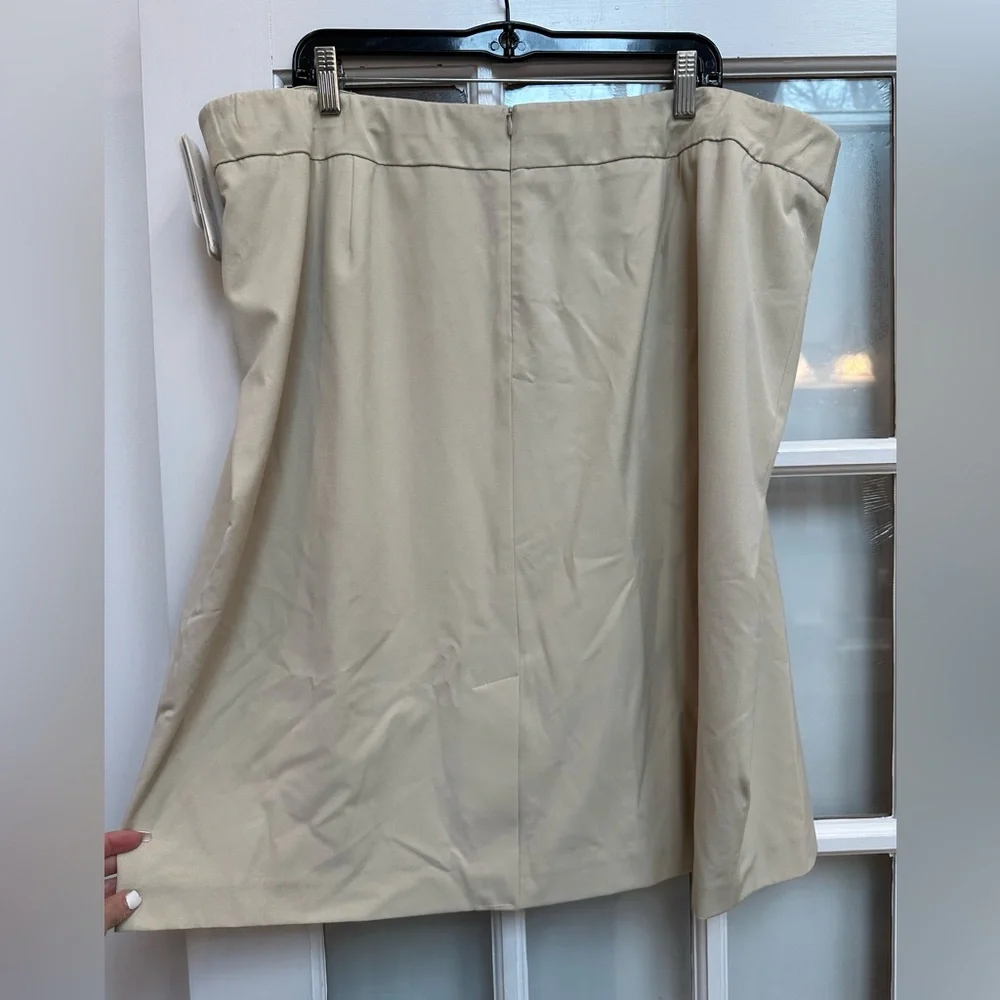 Doncaster Cream A-Line Skirt Black Stripe Career Chic Designer Plus Size 22W NWT